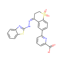 O=C(O)c1cccc(-c2ccc3c(c2)/C(=N\Nc2nc4ccccc4s2)CCS3(=O)=O)n1 ZINC000096272600