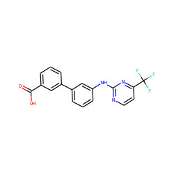 O=C(O)c1cccc(-c2cccc(Nc3nccc(C(F)(F)F)n3)c2)c1 ZINC001772608545