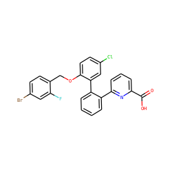 O=C(O)c1cccc(-c2ccccc2-c2cc(Cl)ccc2OCc2ccc(Br)cc2F)n1 ZINC000040874727