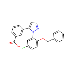 O=C(O)c1cccc(-c2ccnn2-c2cc(Cl)ccc2OCc2ccccc2)c1 ZINC000040762814