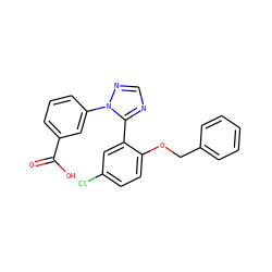 O=C(O)c1cccc(-n2ncnc2-c2cc(Cl)ccc2OCc2ccccc2)c1 ZINC000040763984