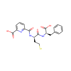 O=C(O)c1cccc(C(=O)N[C@H](CCS)C(=O)N[C@H](Cc2ccccc2)C(=O)O)n1 ZINC000036185337