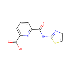 O=C(O)c1cccc(C(=O)Nc2nccs2)n1 ZINC000028354101