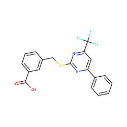 O=C(O)c1cccc(CSc2nc(-c3ccccc3)cc(C(F)(F)F)n2)c1 ZINC000002422909