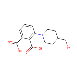 O=C(O)c1cccc(N2CCC(CO)CC2)c1C(=O)O ZINC000096911042