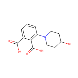 O=C(O)c1cccc(N2CCC(O)CC2)c1C(=O)O ZINC000096911041