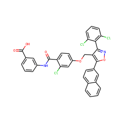 O=C(O)c1cccc(NC(=O)c2ccc(OCc3c(-c4c(Cl)cccc4Cl)noc3-c3ccc4ccccc4c3)cc2Cl)c1 ZINC000028816404