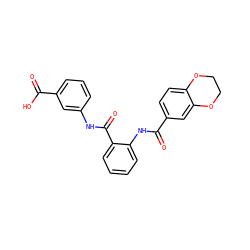O=C(O)c1cccc(NC(=O)c2ccccc2NC(=O)c2ccc3c(c2)OCCO3)c1 ZINC000299824757