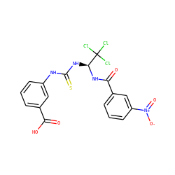 O=C(O)c1cccc(NC(=S)N[C@H](NC(=O)c2cccc([N+](=O)[O-])c2)C(Cl)(Cl)Cl)c1 ZINC000002905377