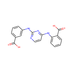 O=C(O)c1cccc(Nc2nccc(Nc3ccccc3C(=O)O)n2)c1 ZINC000005446802