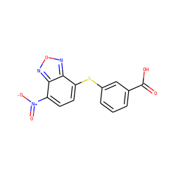 O=C(O)c1cccc(Sc2ccc([N+](=O)[O-])c3nonc23)c1 ZINC000299827956