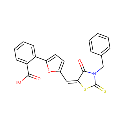 O=C(O)c1ccccc1-c1ccc(/C=C2/SC(=S)N(Cc3ccccc3)C2=O)o1 ZINC000008872377