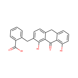 O=C(O)c1ccccc1Cc1ccc2c(c1O)C(=O)c1c(O)cccc1C2 ZINC000013736913
