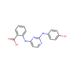 O=C(O)c1ccccc1Nc1ccnc(Nc2ccc(O)cc2)n1 ZINC000014960277