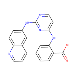 O=C(O)c1ccccc1Nc1ccnc(Nc2ccc3ncccc3c2)n1 ZINC000014960331