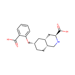 O=C(O)c1ccccc1O[C@H]1CC[C@H]2CN[C@H](C(=O)O)C[C@H]2C1 ZINC000096939181