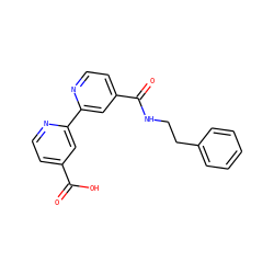 O=C(O)c1ccnc(-c2cc(C(=O)NCCc3ccccc3)ccn2)c1 ZINC000095556198