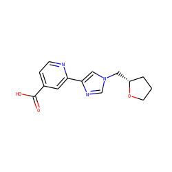 O=C(O)c1ccnc(-c2cn(C[C@@H]3CCCO3)cn2)c1 ZINC000225920291