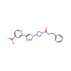 O=C(O)c1ccnc(-c2cn(C3CN(C(=O)CCc4ccccc4)C3)nn2)c1 ZINC000473135177