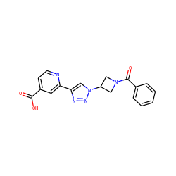 O=C(O)c1ccnc(-c2cn(C3CN(C(=O)c4ccccc4)C3)nn2)c1 ZINC000473133997