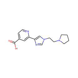 O=C(O)c1ccnc(-c2cn(CCN3CCCC3)cn2)c1 ZINC000225933005