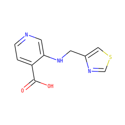 O=C(O)c1ccncc1NCc1cscn1 ZINC000162492733
