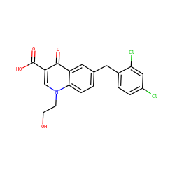 O=C(O)c1cn(CCO)c2ccc(Cc3ccc(Cl)cc3Cl)cc2c1=O ZINC000040391881