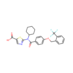 O=C(O)c1cnc(N(C(=O)c2ccc(OCc3ccccc3C(F)(F)F)cc2)C2CCCCC2)s1 ZINC000028349126