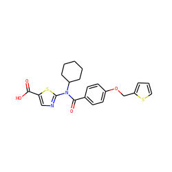 O=C(O)c1cnc(N(C(=O)c2ccc(OCc3cccs3)cc2)C2CCCCC2)s1 ZINC000028351369