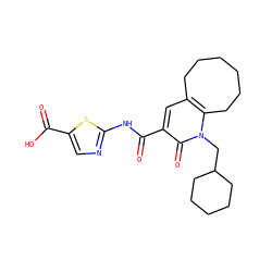 O=C(O)c1cnc(NC(=O)c2cc3c(n(CC4CCCCC4)c2=O)CCCCCC3)s1 ZINC000084602217