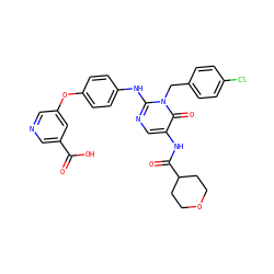 O=C(O)c1cncc(Oc2ccc(Nc3ncc(NC(=O)C4CCOCC4)c(=O)n3Cc3ccc(Cl)cc3)cc2)c1 ZINC000204092484