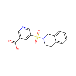 O=C(O)c1cncc(S(=O)(=O)N2CCc3ccccc3C2)c1 ZINC000095552995