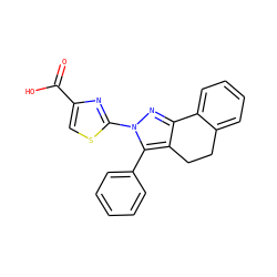 O=C(O)c1csc(-n2nc3c(c2-c2ccccc2)CCc2ccccc2-3)n1 ZINC000103249837