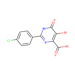 O=C(O)c1nc(-c2ccc(Cl)cc2)[nH]c(=O)c1O ZINC000006142722