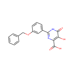 O=C(O)c1nc(-c2cccc(OCc3ccccc3)c2)[nH]c(=O)c1O ZINC000003583604