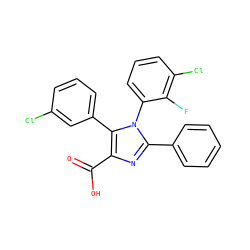 O=C(O)c1nc(-c2ccccc2)n(-c2cccc(Cl)c2F)c1-c1cccc(Cl)c1 ZINC000116191646