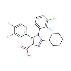 O=C(O)c1nc(C2CCCCC2)n(-c2cccc(Cl)c2F)c1-c1ccc(F)c(Cl)c1 ZINC000147769348