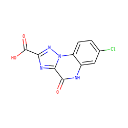 O=C(O)c1nc2c(=O)[nH]c3cc(Cl)ccc3n2n1 ZINC000013798620