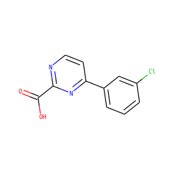 O=C(O)c1nccc(-c2cccc(Cl)c2)n1 ZINC000083334845