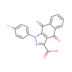 O=C(O)c1nn(-c2ccc(Cl)cc2)c2c1C(=O)c1ccccc1C2=O ZINC000001584712