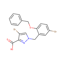 O=C(O)c1nn(Cc2cc(Br)ccc2OCc2ccccc2)cc1Br ZINC000040575314