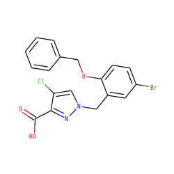 O=C(O)c1nn(Cc2cc(Br)ccc2OCc2ccccc2)cc1Cl ZINC000040567819