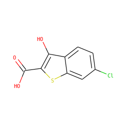 O=C(O)c1sc2cc(Cl)ccc2c1O ZINC000084722623