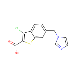 O=C(O)c1sc2cc(Cn3ccnc3)ccc2c1Cl ZINC000029394375