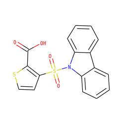 O=C(O)c1sccc1S(=O)(=O)n1c2ccccc2c2ccccc21 ZINC000028380312