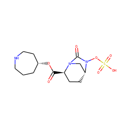 O=C(O[C@@H]1CCCNCC1)[C@@H]1CC[C@@H]2CN1C(=O)N2OS(=O)(=O)O ZINC000096168645