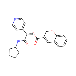 O=C(O[C@H](C(=O)NC1CCCC1)c1ccncc1)C1=Cc2ccccc2OC1 ZINC000001345127