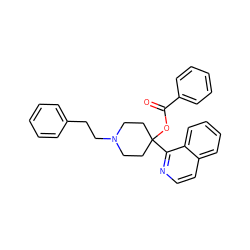 O=C(OC1(c2nccc3ccccc23)CCN(CCc2ccccc2)CC1)c1ccccc1 ZINC000004774465