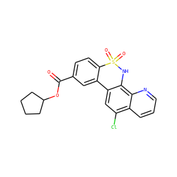 O=C(OC1CCCC1)c1ccc2c(c1)-c1cc(Cl)c3cccnc3c1NS2(=O)=O ZINC000141823762