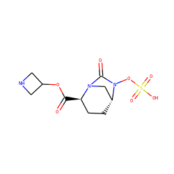 O=C(OC1CNC1)[C@@H]1CC[C@@H]2CN1C(=O)N2OS(=O)(=O)O ZINC000096168649